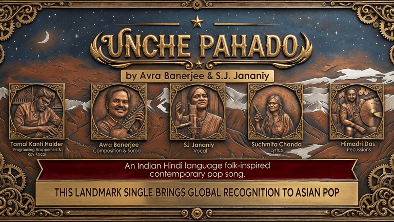 Album artwork for "Unche Pahado" featuring artists and contributors in a decorative frame