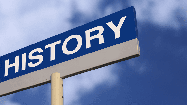 Sign with the word "HISTORY" against a blue sky background